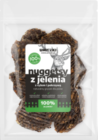 Uniszki Przysmak Nuggetsy z jelenia i ryżem z pokrzywą dla psa 70g