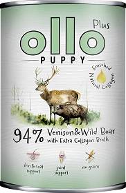 Ollo Plus Venison & Wild Boar with Collagen Dog Puppy Karma z jeleniem, dzikiem i kolagenem dla szczeniaka 400g
