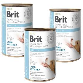 Brit Veterinary Diet Obesity Lamb&Pea Karma z jagnięciną dla psa 6x400g PAKIET