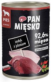 Pan Mięsko Pies Adult Karma z indykiem i jeleniem dla psa 400g