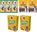 Pedigree Mix Przysmaków dla psa 2 x Ranchos 70g, 2 x Biscrok 500g i 3 x Rodeo 123g