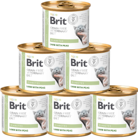 Brit Veterinary Diet Diabetes Lamb&Pea Karma z jagnięciną dla kota 6x200g PAKIET