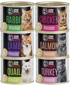 John Dog for Cats Mousse Pakiet degustacyjny Karma dla kota 6x200g