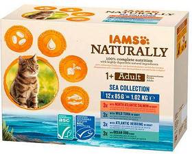 IAMS Cat Naturally Sea Karma ze smakami rybnymi w sosie 12x85g PAKIET