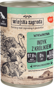 Wiejska Zagroda Karma z indykiem królikiem dla psa 400g