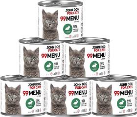 John Dog for Cats 99 MENU Kitten Rabbit Karma z królikiem dla kociąt 6x200g PAKIET