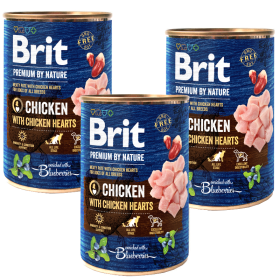 Brit Premium by Nature Chicken with Chicken Hearts Karma z kurczakiem dla psa 6x400g PAKIET