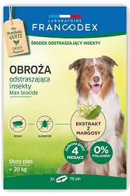 Francodex Obroża odstraszająca kleszcze i pchły dla psa powyżej 20kg długość 75cm