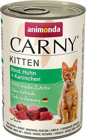 Animonda Carny Kitten Karma z wołowiną, kurczakiem i królikiem dla kociąt 400g