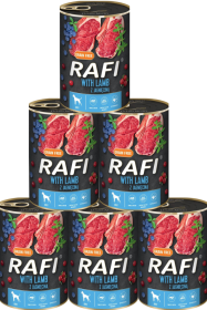 Rafi with Lamb Karma z jagnięciną, borówką i żurawiną dla psa 12x400g PAKIET