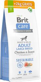Brit Care Sustainable Adult Large Breed Chicken&Insect Karma z kurczakiem i insektami dla psa 12kg + 2kg GRATIS