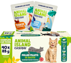 Animal Island Everyday Turkey&White Fish in Broth Karma indykiem i rybą w rosole dla kota 40x85g