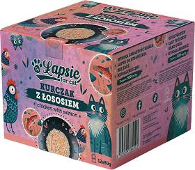 Łapsie Adult Karma z kurczakiem i łososiem dla kota 12x80g PAKIET