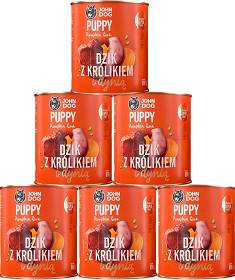 John Dog Pumpkin Line Puppy Karma z dzikiem, królikiem i dynią dla szczniaka 6x800g PAKIET
