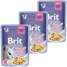 Brit Premium with Chicken Fillets for Adult Cats Karma z kurczakiem w galaretce dla kota 12x85g PAKIET