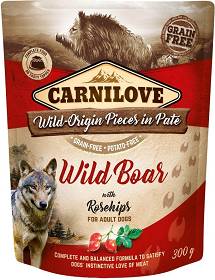 Carnilove Wild Boar&Rosehips Karma z dziczyzną dla psa SASZETKA 300g