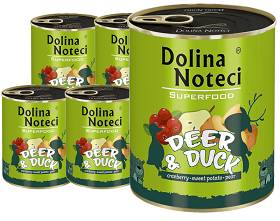 Dolina Noteci Superfood Karma z jeleniem i kaczką dla psa 6x800g PAKIET