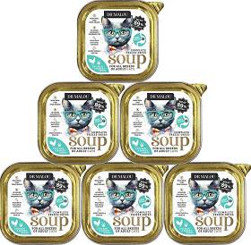 Dr Malou Anti Hairball Freeze Dried Soup Liofilizowana Zupka z kurczakiem i trawą jęczmienną dla kota 10x12g PAKIET