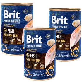 Brit Premium by Nature Fish with Fish Skin Karma z rybą dla psa 6x400g PAKIET