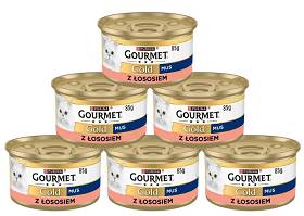 Gourmet Gold Karma z łososiem dla kota (mus) 12x85g PAKIET