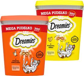 Dreamies MEGA PUDEŁKO Przysmak z kurczakiem i serem dla kota 2x350g PAKIET