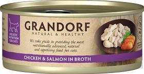 Grandorf Adult Chicken&Salmon Fillet Karma z kurczakiem i łososiem w sosie dla kota 70g