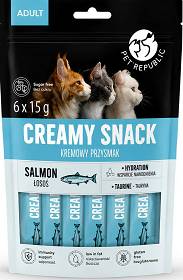 Pet Republic Adult Creamy Snack Salmon Kremowe przysmaki z łososiem dla kota 6x15g