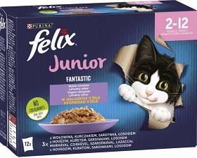 Felix Fantastic Junior Wybór Smaków Karma w galaretce dla kociąt 12x85g