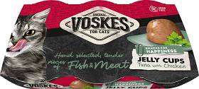 Voskes Original Adult Jelly Cups Tuna & Chicken Przysmak z tuńczykiem i kurczakiem dla kota 6x25g