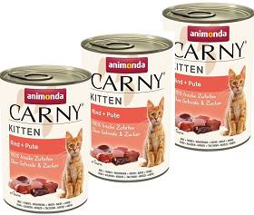 Animonda Carny Kitten Karma z wołowiną i indyczymi sercami dla kociąt 6x400g PAKIET