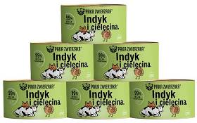 Paka Zwierzaka Duo Protein Karma z indykiem i cielęciną dla kota 6x200g PAKIET