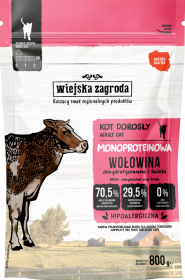 Wiejska Zagroda Cat Monoproteinowa Karma z wołowiną dla kota 800g