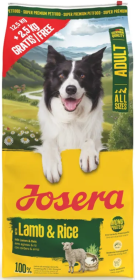 Josera Lamb&Rice Karma z jagnięciną dla psa 12.5kg+2.5kg GRATIS