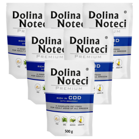 Dolina Noteci Premium Adult Karma z dorszem i brokułami dla psa saszetka 10x500g