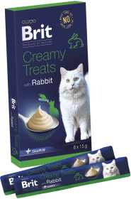 Brit Premium Creamy Treats with Rabbit Przysmak z królikiem dla kota 6x15g