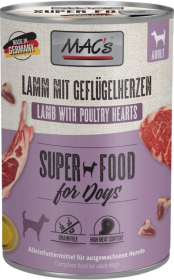 Mac's Dog Adult Karma z jagnięciną i sercami drobiowymi 400g