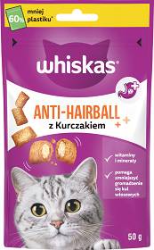 Whiskas Przysmak Anti-Hairball na kule włosowe dla kota op. 50g