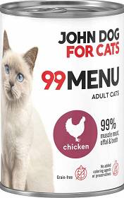 John Dog for Cats 99 MENU Adult Chicken Karma z kurczakiem dla kota 400g