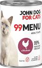John Dog for Cats 99 MENU Adult Chicken Karma z kurczakiem dla kota 400g