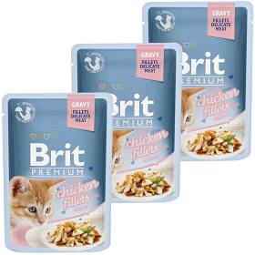 Brit Premium with Chicken Fillets for Kitten Karma z kurczakiem w sosie dla kociąt 12x85g PAKIET