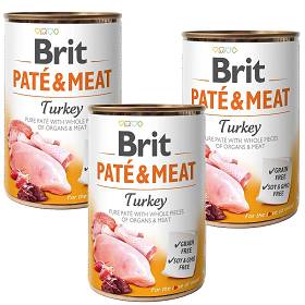 Brit Pate&Meat Turkey Karma z indykiem dla psa 6x800g PAKIET