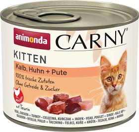 Animonda Carny Kitten Karma z cielęciną, kurczakiem i indykiem dla kociąt 200g