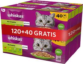 Whiskas Mix Smaków Karma w galaretce dla kota 120x85g + 40x85g GRATIS