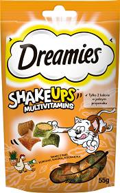 Dreamies Shake Ups Multivitamins Przysmak z kurczakiem, kaczką i kocimiętką dla kota op. 55g