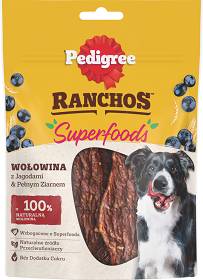 Pedigree Przysmak Ranchos Superfoods z wołowiną, jagodami i pełnym ziarnem dla psa op. 70g