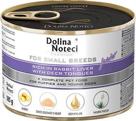 Dolina Noteci Premium Junior Small Karma z wątróbką z królika i ozorami z jelenia dla szczeniaka 185g
