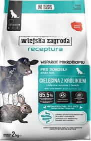 Wiejska Zagroda Receptura Wsparcie Mikrobiomu Adult Medium Karma z cielęciną i królikiem dla psa 2kg