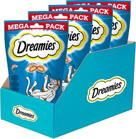 Dreamies Przysmak z wybornym łososiem dla kota 4x180g OPAKOWANIE ZBIORCZE