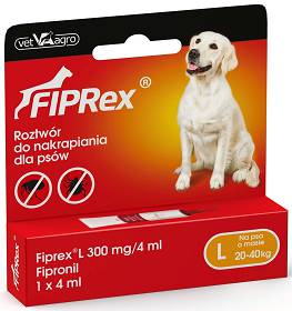 Fiprex Spot On dla Psa 20-40kg Krople na kleszcze rozm. L 1szt. [Data ważności: 09.2023]