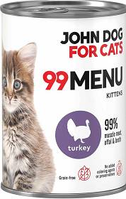 John Dog for Cats 99 MENU Kitten Turkey Karma z indykiem dla kociąt 400g